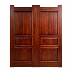 6-Panel Kiln Dried Mahogany Solid Double Door